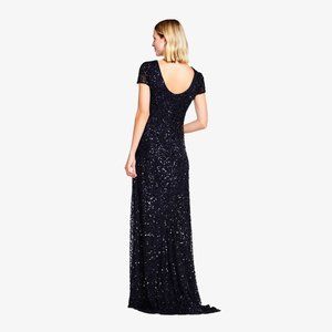 Adrianna Papell Black Sequin Gown - Size 2 - Worn Once - Hemmed to 5'3" tall